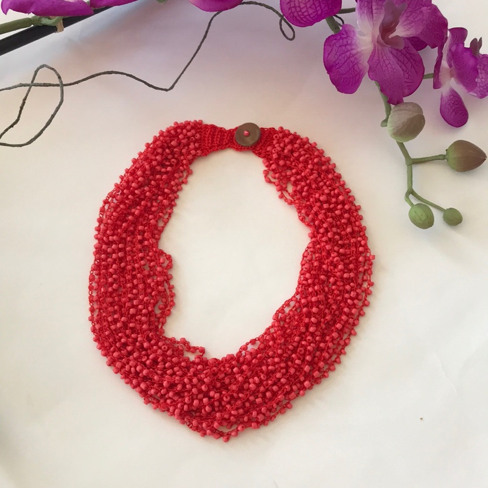 Multi Strand Beaded Necklace - Picture 1 of 7